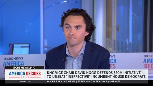 David Hogg, a DNC vice chair, is pledging to upend Democratic primaries by funding candidates who will challenge "asleep-at-the-wheel” Democrats. "Part of" the aim is to elect younger Democrats into Congress, Hogg tells CBS News' Major Garrett, but he adds it's also "a matter of effectiveness." "This is a healthy process for our party, and I think we should embrace it," Hogg argues. | CBS News