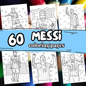 60 MESSI Coloring Pages. Soccer Coloring Book for Kids. Soccer Birthday Party Activities Printable Soccer Party Games - Etsy