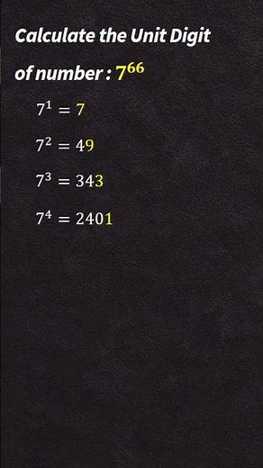 Unit digit of powers of 7 #quanttricks #aptitude #quant #maths