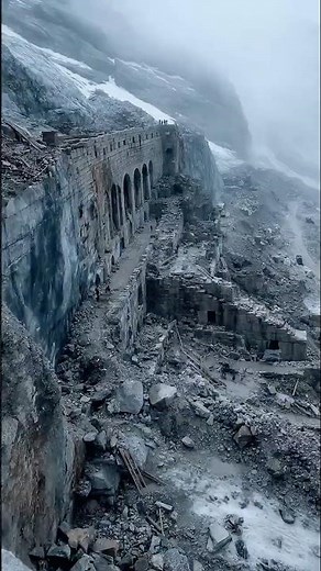 Glacier Collapse Reveals Structure Built Before Ice Age