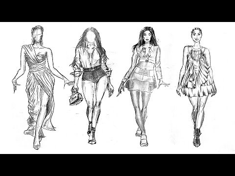 How to draw the female runway models. Four tutorials.