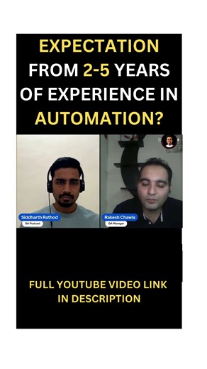 2 to 5 Years Automation Testing Interview Expectations #shorts #interviewpreparation #interviewtips