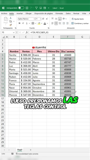 19K views · 375 reactions | Como usar la función fin punto me en Excel #Excel #tutorial #office | Yerrihz | Facebook