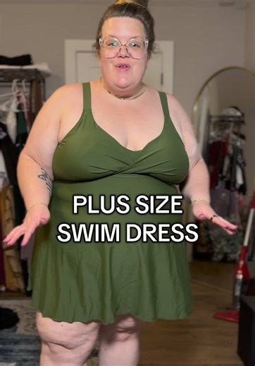 This plus size swimsuit dress is so cute and fits great. It comes up to size 26W! #swimsuit #ttscategoryambassador #creatorpicksambassador #tiktokshopcreatorpicks #plussizeclothing