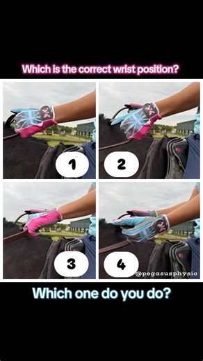 👀 Which one is the correct wrist position? Most riders hear about the elbow-wrist–bit line… but very few really know what it means or how important it is. Once they do, they can start to make real, positive changes to their riding. 🧤 It’s launch week for our new @SymmFit Insight Gloves… so we’re talking hands a lot this week! The problem? This line is often never explained properly. Many riders just think it means “hands pointing at the horse” - without understanding how their wrist position a
