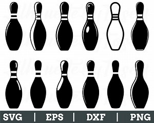 Bowling Pin Svg, Bowling Pin Silhouette, Bowling Pin Vector, Bowling Pin Cut File, Dxf, Png - Etsy