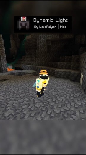 MCPE Dynamic Light Mod 🔥 | Torch Lights Work in Hand | Minecraft PE #minecraftpe #mcpeaddons #shorts