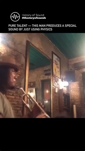 History of Sound on Instagram: "Bending sound by using physics 🎺 By placing a glass near the bell of the trumpet, the player alters the way sound waves leave the instrument. The vibrations reflect, interfere, and partially resonate within the glass, subtly reshaping the tone before it reaches the listener. What sounds like a studio effect is actually a physical interaction between air, vibration, and material. The trumpet produces the pitch, but the glass modifies its movement, creating a waver