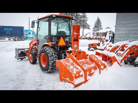 Kubota's Rear K64-24-07 Hybrid Inverted Snowblower In Action!