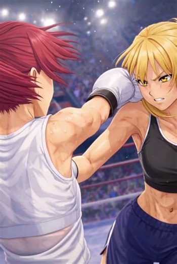 girl boxing short anime(hyunji vs hyein)
