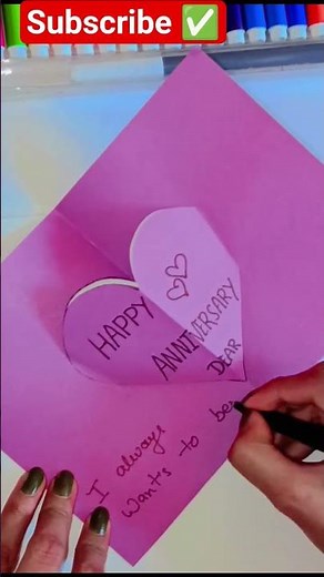 DIY EASY AND BEAUTIFUL ANNIVERSARY CARD MAKING IDEAS 💡 #shorts #diy #craft #anniversary #cards