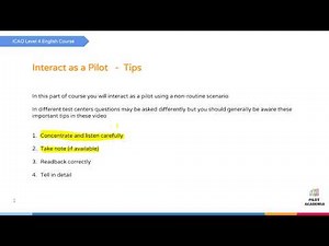 Interact as a Pilot Questions - Tips and Tricks - ICAO Level 4 English Course