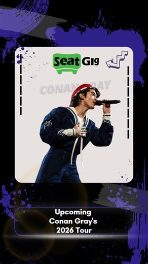 Conan Gray Live Tour 2026! Get ready for emotional lyrics, cinematic pop moments, and unforgettable crowd singalongs as Conan Gray takes the stage! From heart-wrenching ballads to bold pop anthems, this is a concert fans won’t want to miss. Grab your tickets now on Seatgig! #conangray #conangraytour2026 #livemusic #poppop #indiepop #concertnight #seatgig #mustseeconcert #onstage #musiclovers #liveperformance | Seatgig