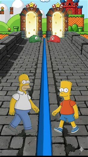 THE SIMPSONS BROS: BART MARIO & HOMER LUIGI 🍄 | AI REMIX @redbender