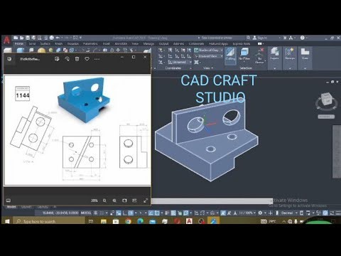 AutoCAD 3D Modeling Tutorial | Simple Mechanical Part Drawing to 3D Model