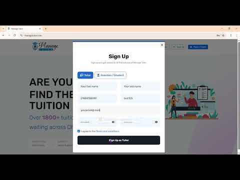 How To Create Profile in Manage Tutor Website