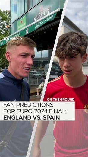 10K views · 80 reactions | As fans flock to Berlin for the Euro 2024 final on Sunday, TRT World caught up with them to get their predictions on which of England or Spain would be crowned champions of Europe. | TRT World | Facebook
