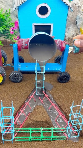 DIY Mini Real Working Tractor Cement Pillar Making Machine | Mini Engineering Build #Shorts