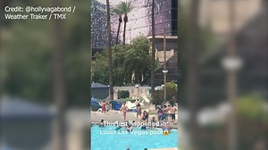 34K views · 430 reactions | CRAZY VIDEO: Guests at a hotel pool were caught in a whirlwind as it blew lounge chairs and debris into the air. Read more: https://bit.ly/3nUMpeF | WFLA News Channel 8 | Facebook