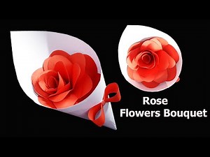 Paper flowers Bouquet 💐 Make a Beautiful Rose Flower Bouquet at Home 💐 crafting with paper