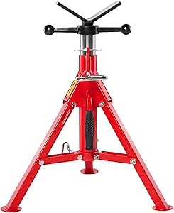 VEVOR Heavy-Duty Pipe Stand Adjustable Folding Pipe Jack Stand | Sturdy Construction 2500 lbs Load Capacity | Ideal for Welding, Automotive, and Construction Projects