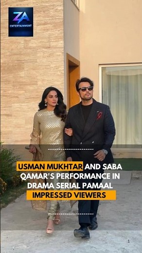 USMAN MUKHTAR AND SABA QAMAR'S PERFORMANCE IN DRAMA SERIAL PAMAAL IMPRESSED VIEWERS #actor #media