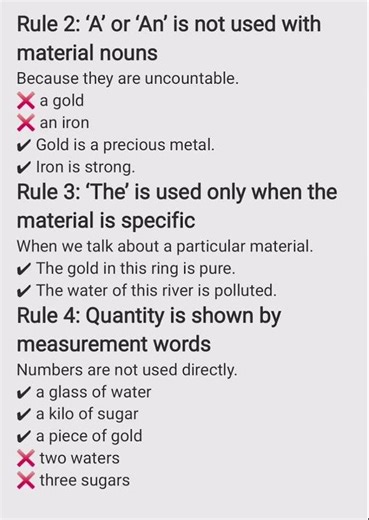 Material Noun in English Grammar | Definition & Rules | Exam Trick