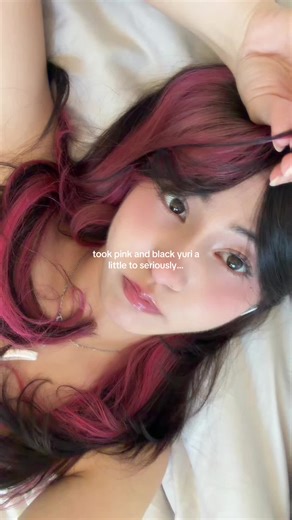 YES i am pink and black yuri #anime #yuri #wlw #shoujo #hairdye | Hairdye