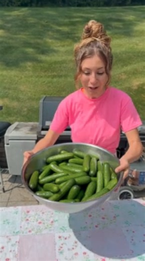 She made bread & butter pickles at home and store-bought will never taste the same