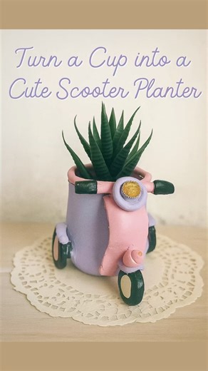 Cup Scooter Planter DIY | Mini Scooter Planter from a Cup #diy #planterdiy #scooter #easydiy #craft