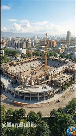 Stadium Rises From Nothing - Incredible 4K Build Timelapse #shorts #construction #timelapse
