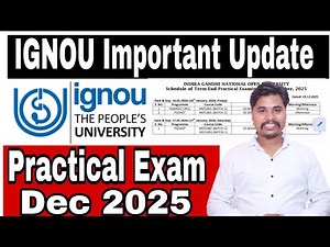 IGNOU Important Update Schedule Of Term End Practical Examination December 2025 पूरी जानकारी