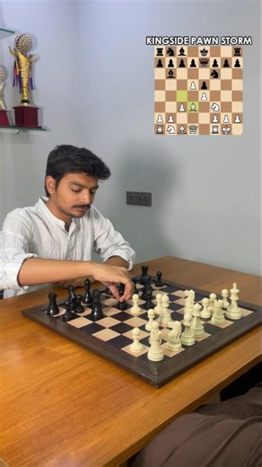 Aggressive pawn storm rips open the king position #chessmiddlegame #kingattack #chessshorts