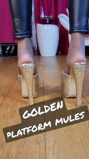 SHOE COMPILATION PART24 - Golden platform mules