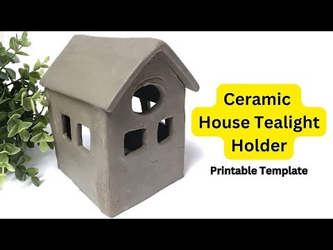 Ceramic House Tealight Holder - Slab Pottery Template Project