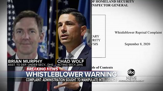 Whistleblower says Trump administration sought to ‘censor or manipulate’ intelligence