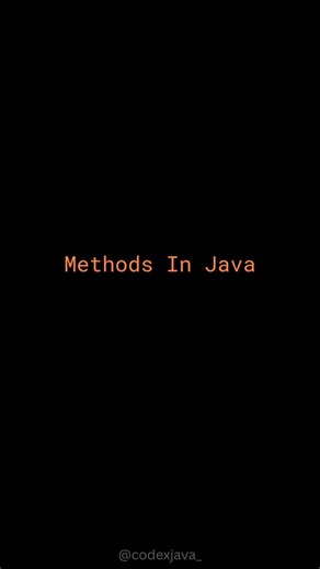 Code X Java on Instagram: "Methods in java  part 01 Follow for more  @codexjava_ #java #java #javaprogramming #learnjava #javadeveloper #techcommunity #viral #CodingReels #code #CodeWithMe #follow #community #codenewbie #spring"