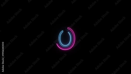 Neon letter O with alpha channel, neon alphabet, english alphabet in neon style with a transparent background