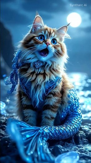 Elsa Cat Mermaid Sings ‘Let It Go’ on the Beach! 🐱🧜‍♀️❄️🌊 #mermaidcat #elsa #cutecat #frozen #ai