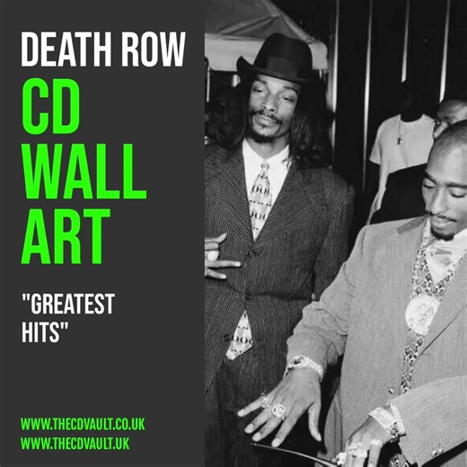 Death Row Greatest Hits – CD Wall Art by Death Row Records Ruthless, iconic, and West Coast royalty 👑🔥 This Death Row Greatest Hits CD wall art isn’t just décor — it’s a snapshot of 90s hip-hop dominance. Packed with era-defining anthems and heavyweight legends, this display captures the label that shaped the sound, swagger, and attitude of a generation 🎤🚗 G-funk basslines, cinematic production, and unforgettable verses turned Death Row into a cultural force. It’s sun-soaked yet menacing, po