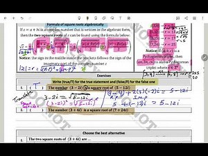 Finding the Square Roots of Complex Numbers (Algebraic Form)