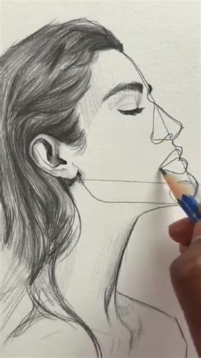 Drawing a woman's face easily, step by step #Drawingtutorialface #facemujer #shortvideo✨ #✨