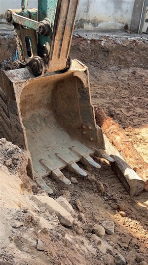 Excavator hits concrete with wooden poles,Excavator tractor digging pits | Creative Handmades Ideas Diy