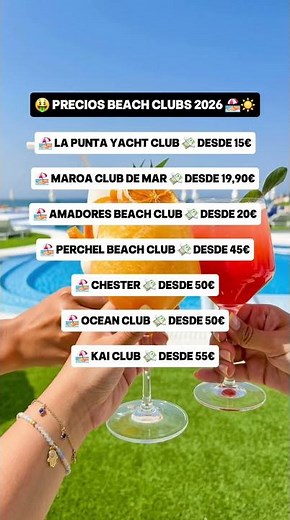 📣 GRAN CANARIA BEACH CLUB PRICES SUMMER 2026 🏖️☀️