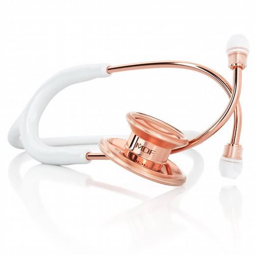 MD One® Adult Stethoscope - White/Rose Gold