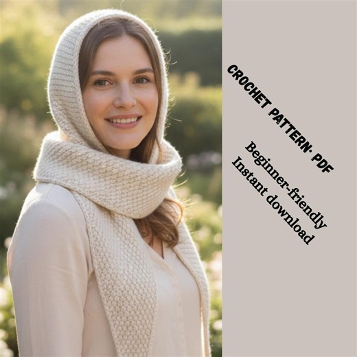 Sophie Hooded Scarf Knitting Pattern PDF | Beginner Friendly Knitted Hooded Scarf Pattern | English & German | Digital Download - Etsy
