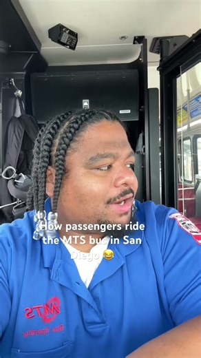 How passengers be riding the MTS bus in San Diego 😂 #work #sandiego #trolley #train #transit