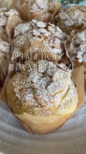 ✨traditional Italian panettone in a muffin size✨Panettone is THE Italian classic, traditional and a must-have Christmas dessert. And here is my recipe for the muffin-shaped mini panettoni, with the same texture and aroma of the classic panettone, simply baked in smaller size - no need for a panettone mold and only takes 25 minutes to bake 🙌🏻Ready to try it too?!? Recipe on my website 🔗 in profile or DM #baking #panettone #stepbysteprecipe #videorecipe #italianrecipe #holidaydessert #italianfo