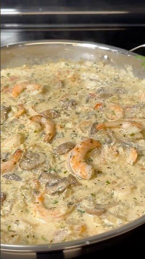 POV: The Creamiest Shrimp & Mushroom Sauce You'll Ever Make 🤤 15-Min Comfort Dinner #shorts