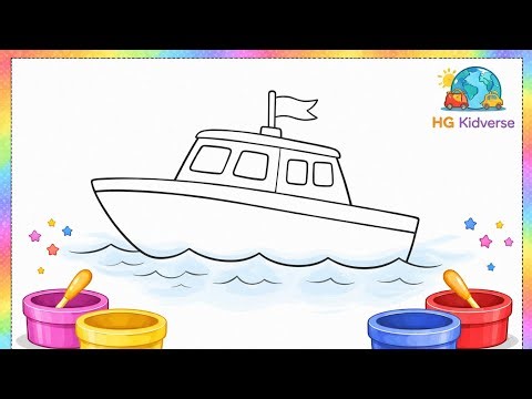 Boat Coloring for Kids | Learn Colors with Cute Boat 🚤🎨🌈